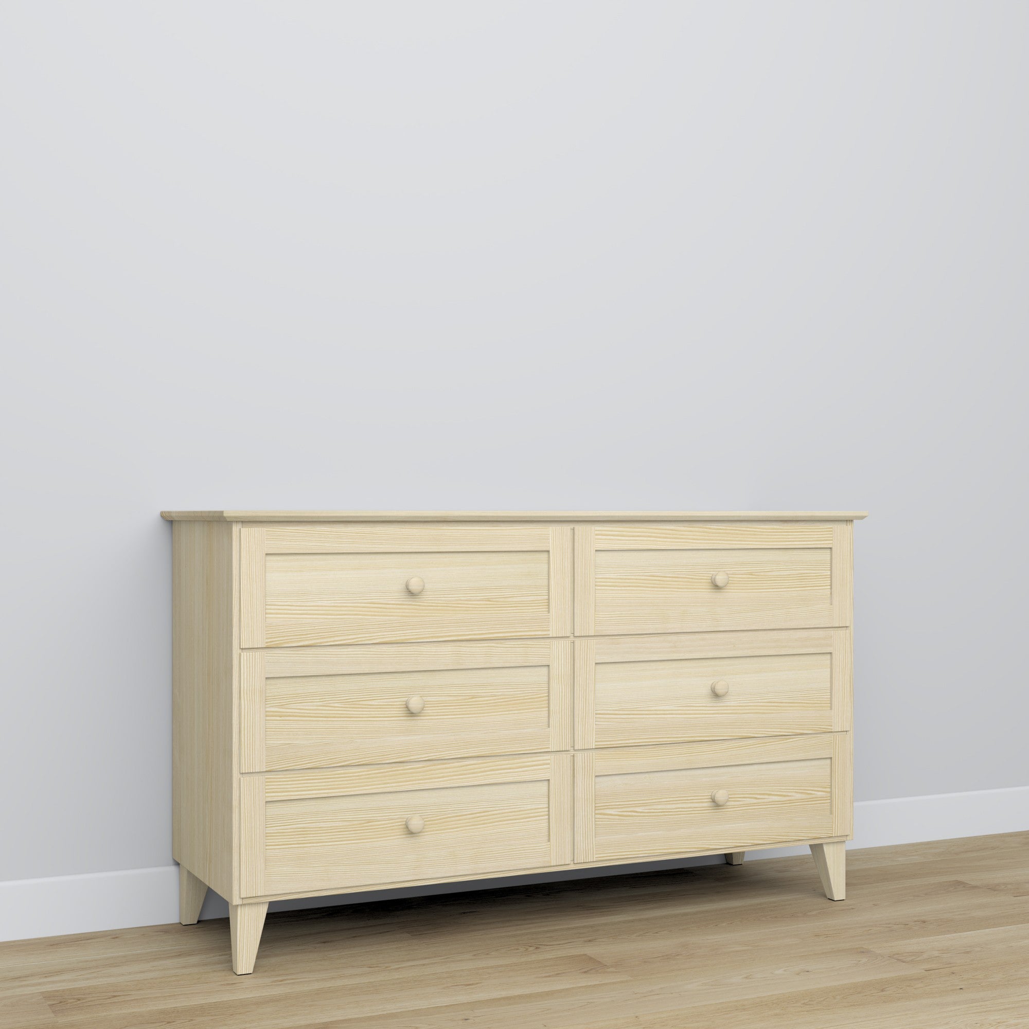 Sosnowa komoda 6S 154 Scandi sosna bezbarwna