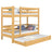 Natural Pine Bunk Bed with Mattress Drawer – Safety Rail, Wooden, Nizio Home