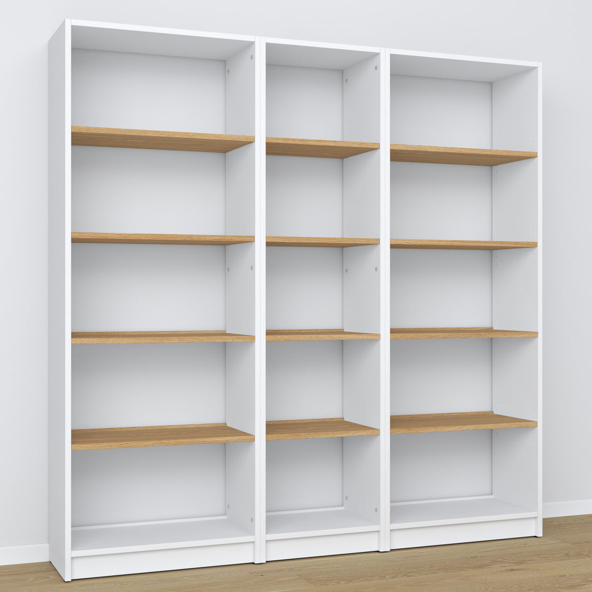 Bookcase wooden white-oak – dimensions and diagram, Nizio Home