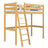 Loft bed natural pine – wooden ladder and safety rail, Nizio Home