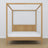 Oak double bed with canopy natural oak – headboard and frame, close-up