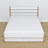 Letto matrimoniale con cassetto in legno bianco con quercia – vista diagonale, camera da letto scandi