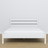Letto matrimoniale in legno bianco – vista laterale, proporzioni e volume del mobile del mobile, camera da letto