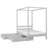 Bed grey with canopy – wooden details and joints, Nizio Home