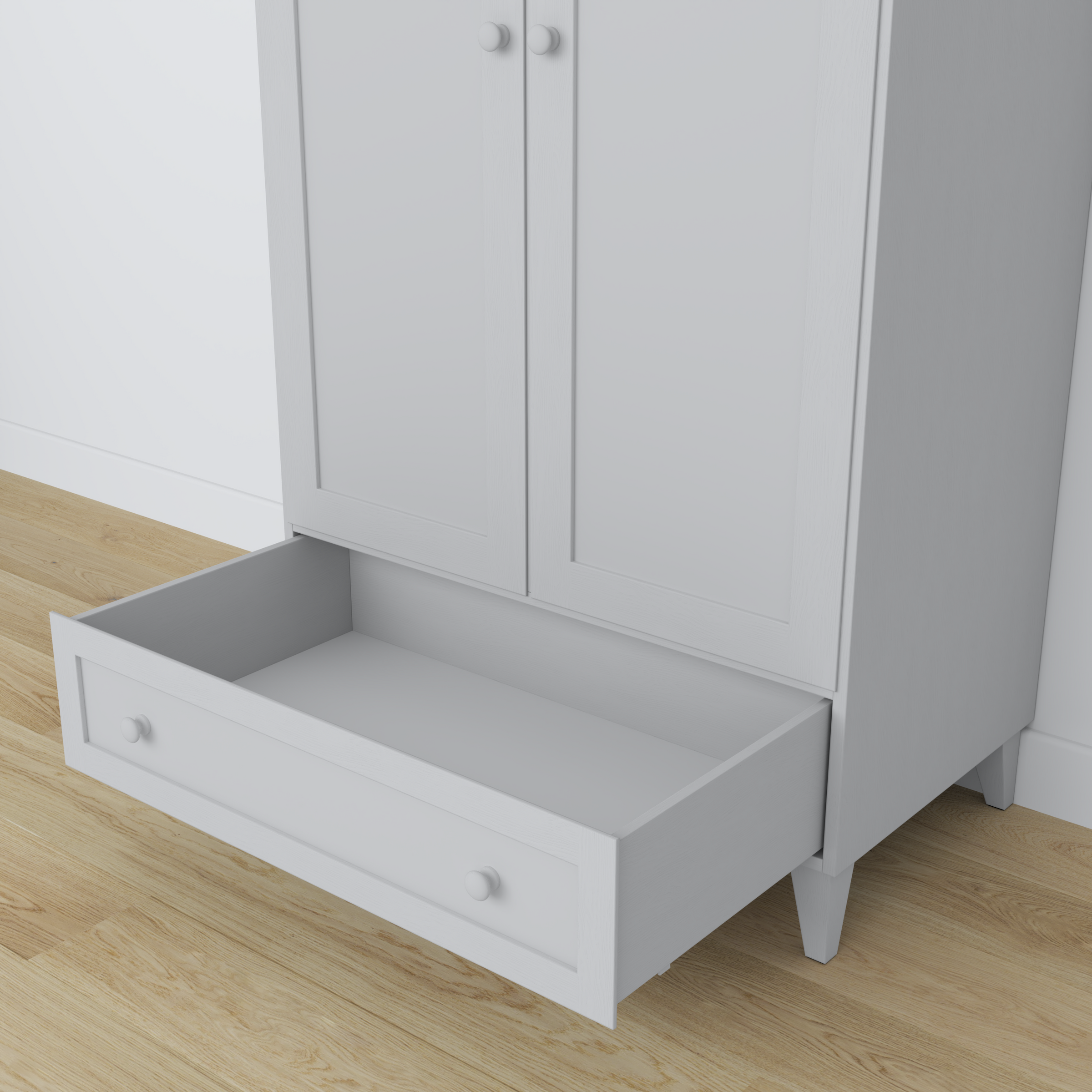 Armadio in legno 2D1S Scandi grigio cenere