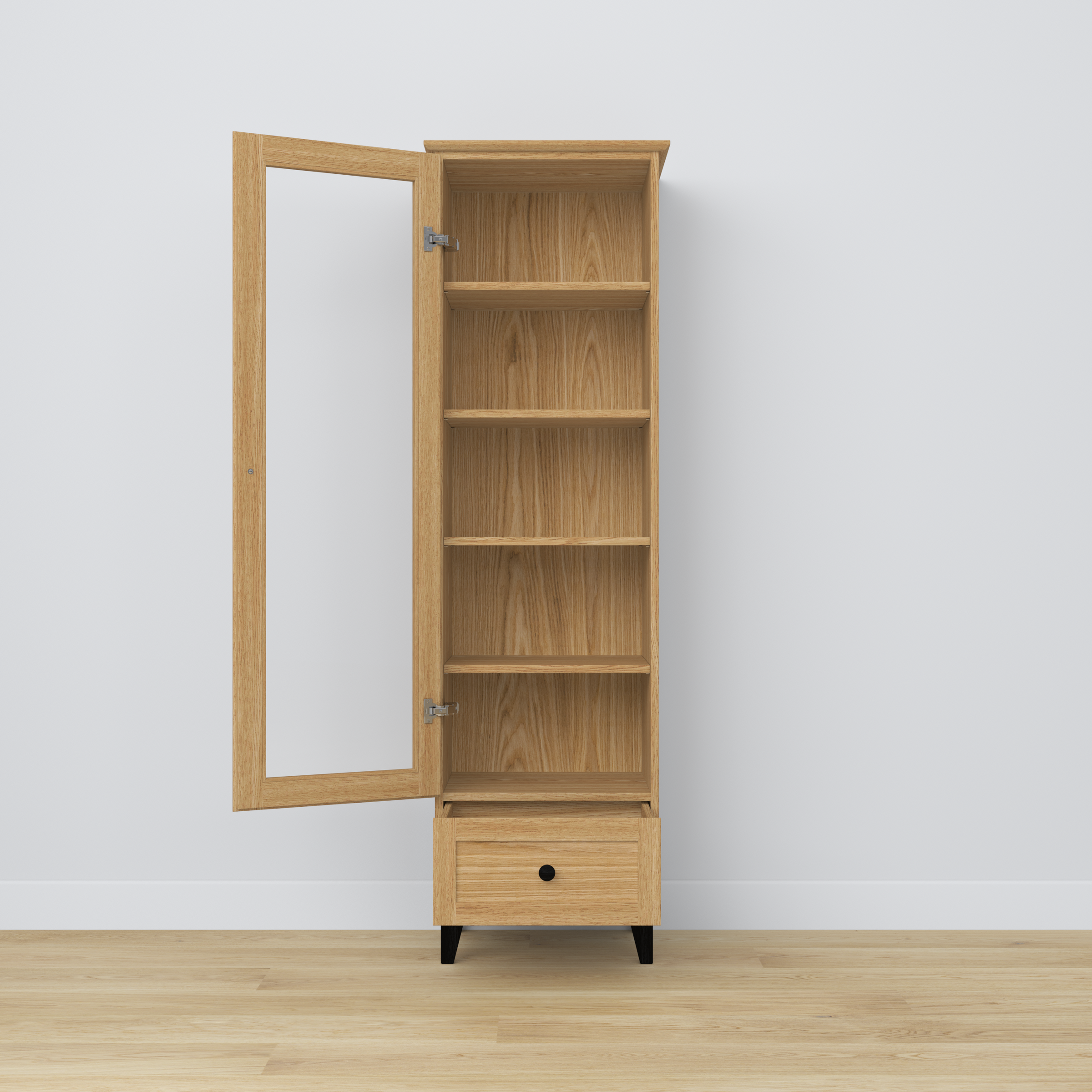 Vetrina in rovere 1S 57 Scandi nero / rovere naturale