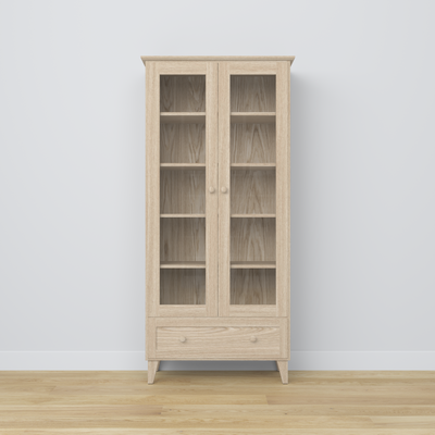 Vetrina in rovere 1S 90 Scandi rovere sbiancato