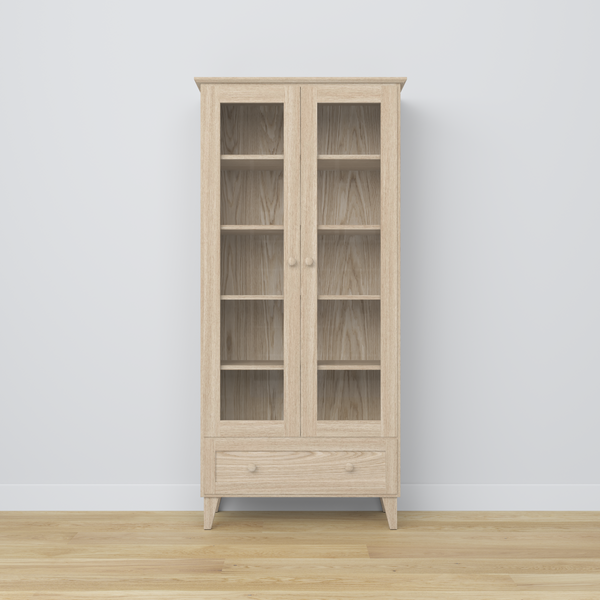 Vetrina in rovere 1S 90 Scandi rovere sbiancato