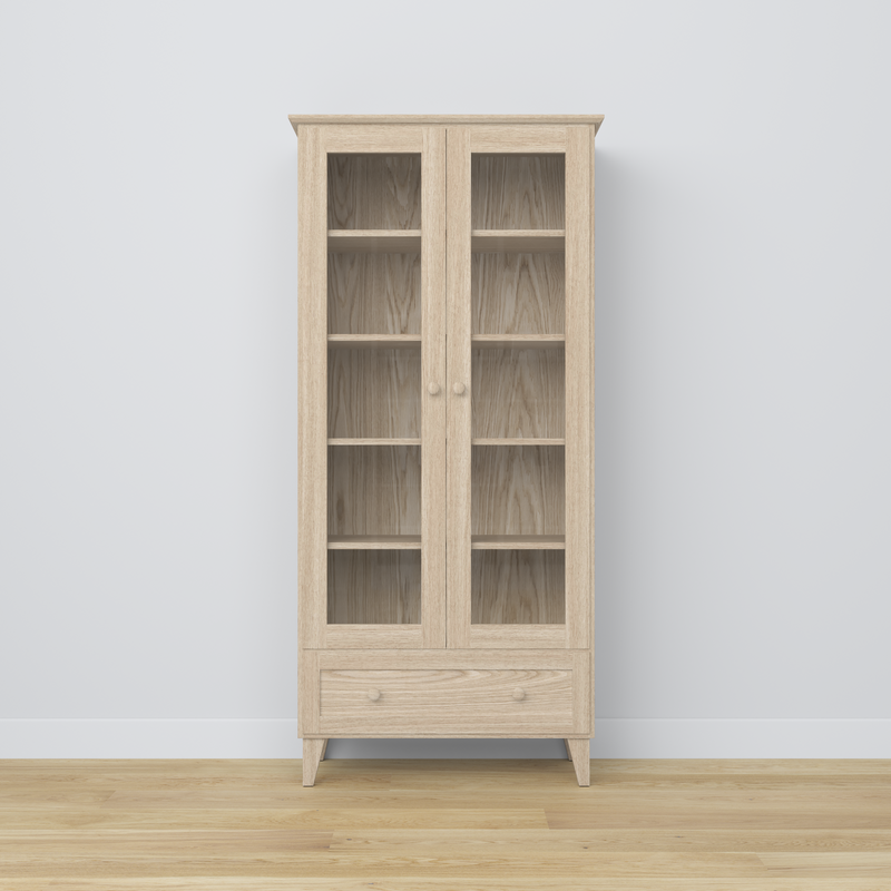 Vetrina in rovere 1S 90 Scandi rovere sbiancato