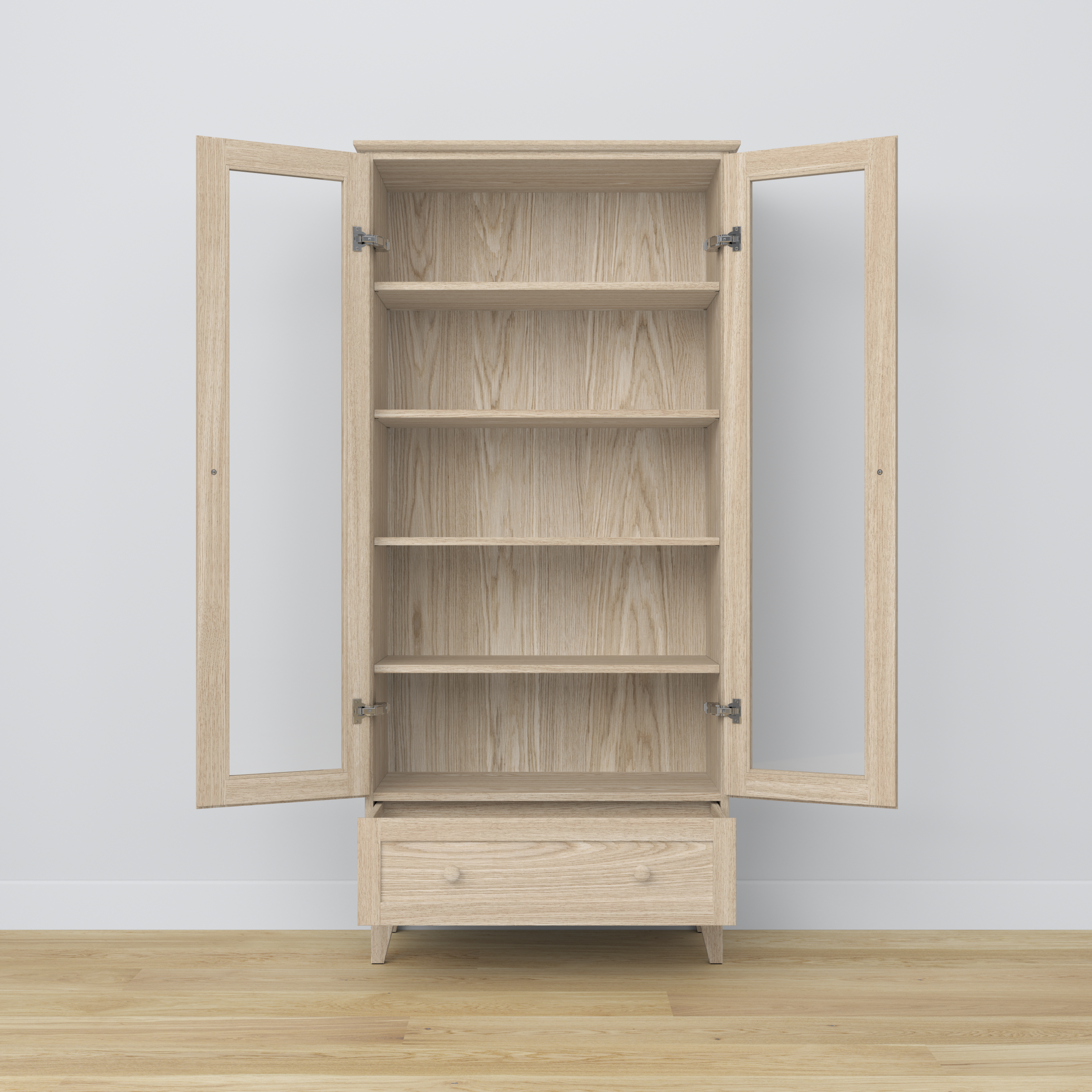 Vetrina in rovere 1S 90 Scandi rovere sbiancato