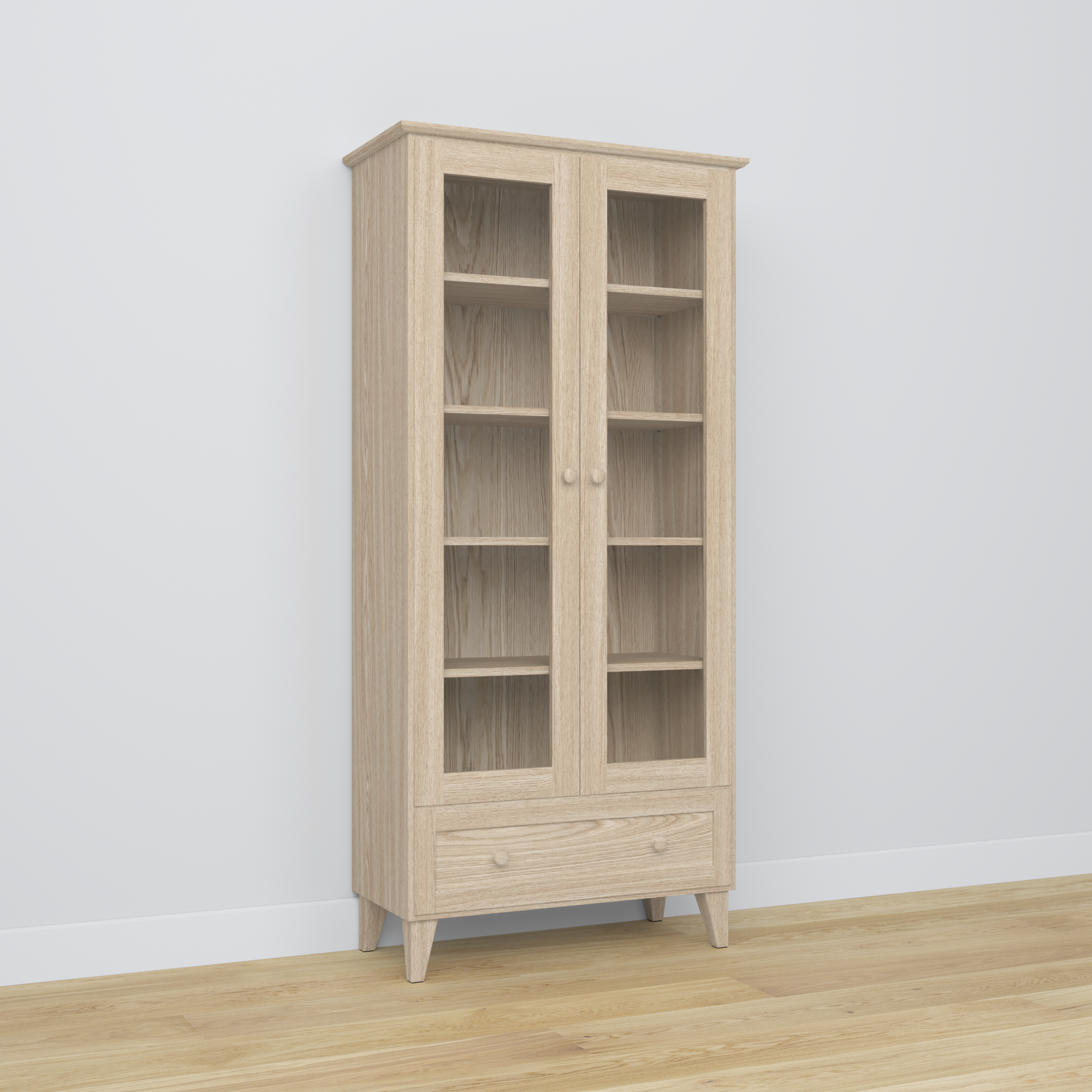 Vetrina in rovere 1S 90 Scandi rovere sbiancato