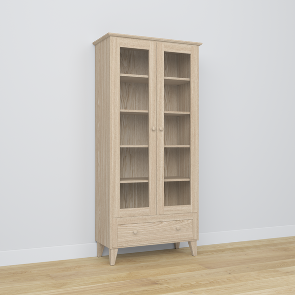 Vetrina in rovere 1S 90 Scandi rovere sbiancato