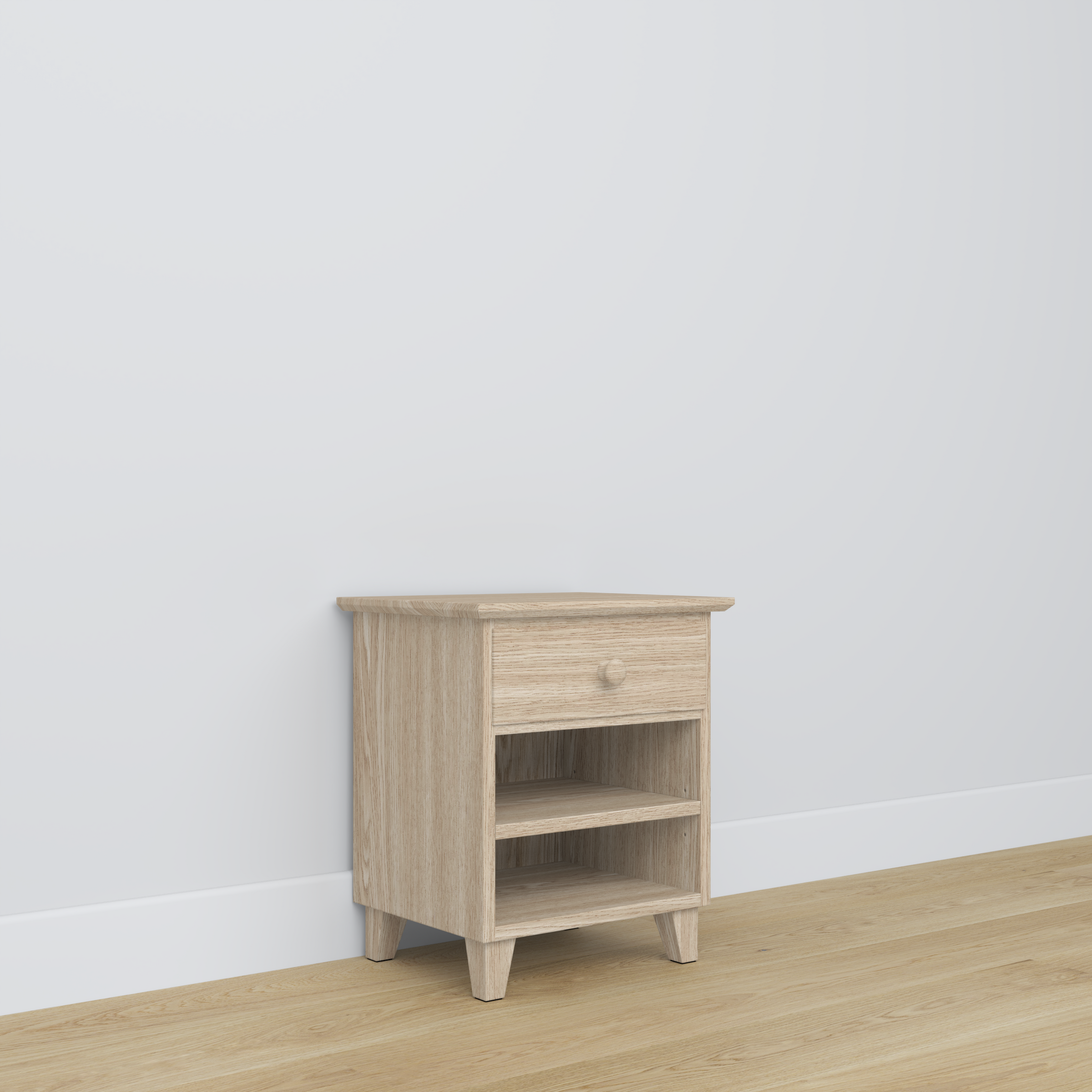 Comodino in rovere 1C N02 Scandi rovere sbiancato