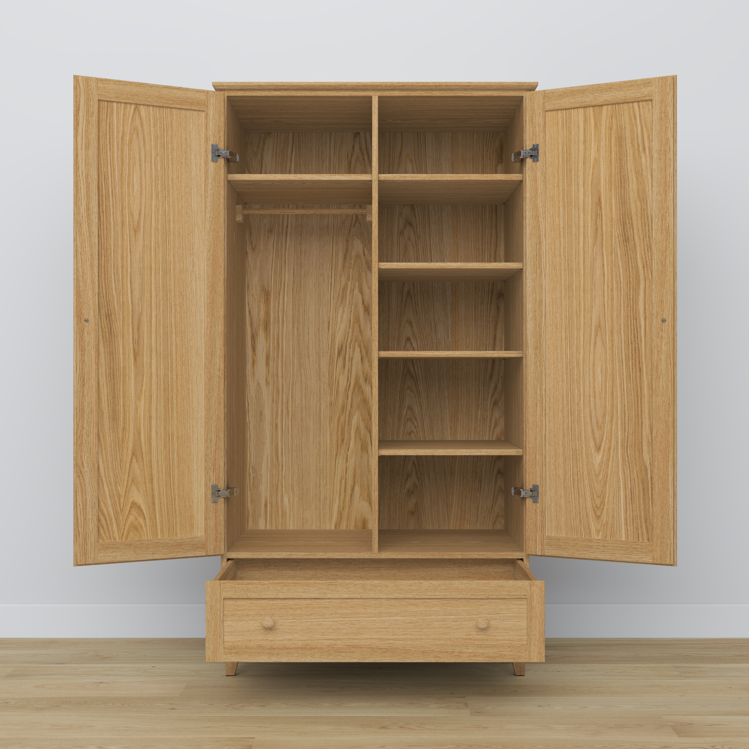 Armadio in rovere 2A1C Scandi rovere naturale