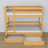 Letto a castello in legno pino naturale con cassetto – dimensioni e schema, Nizio