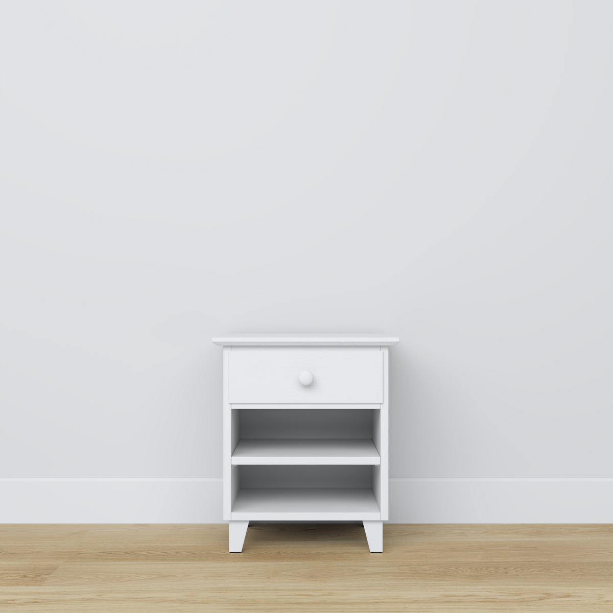 Comodino in legno 1S N02 Scandi bianco