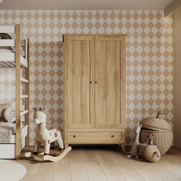 Dębowa szafa 2D1S Scandi dąb naturalny