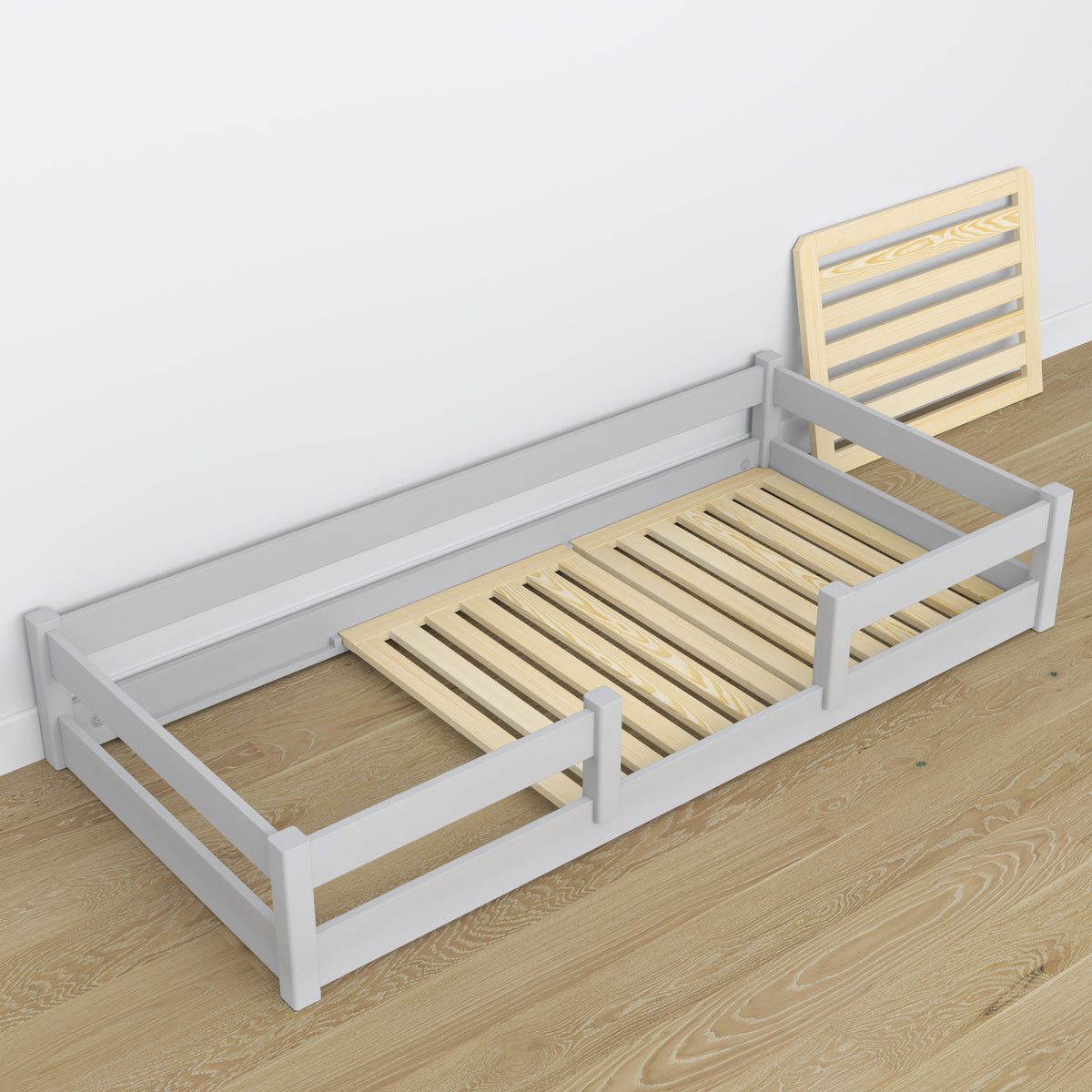 Low Bed Grey Wooden – Dimensions and Diagram, Nizio
