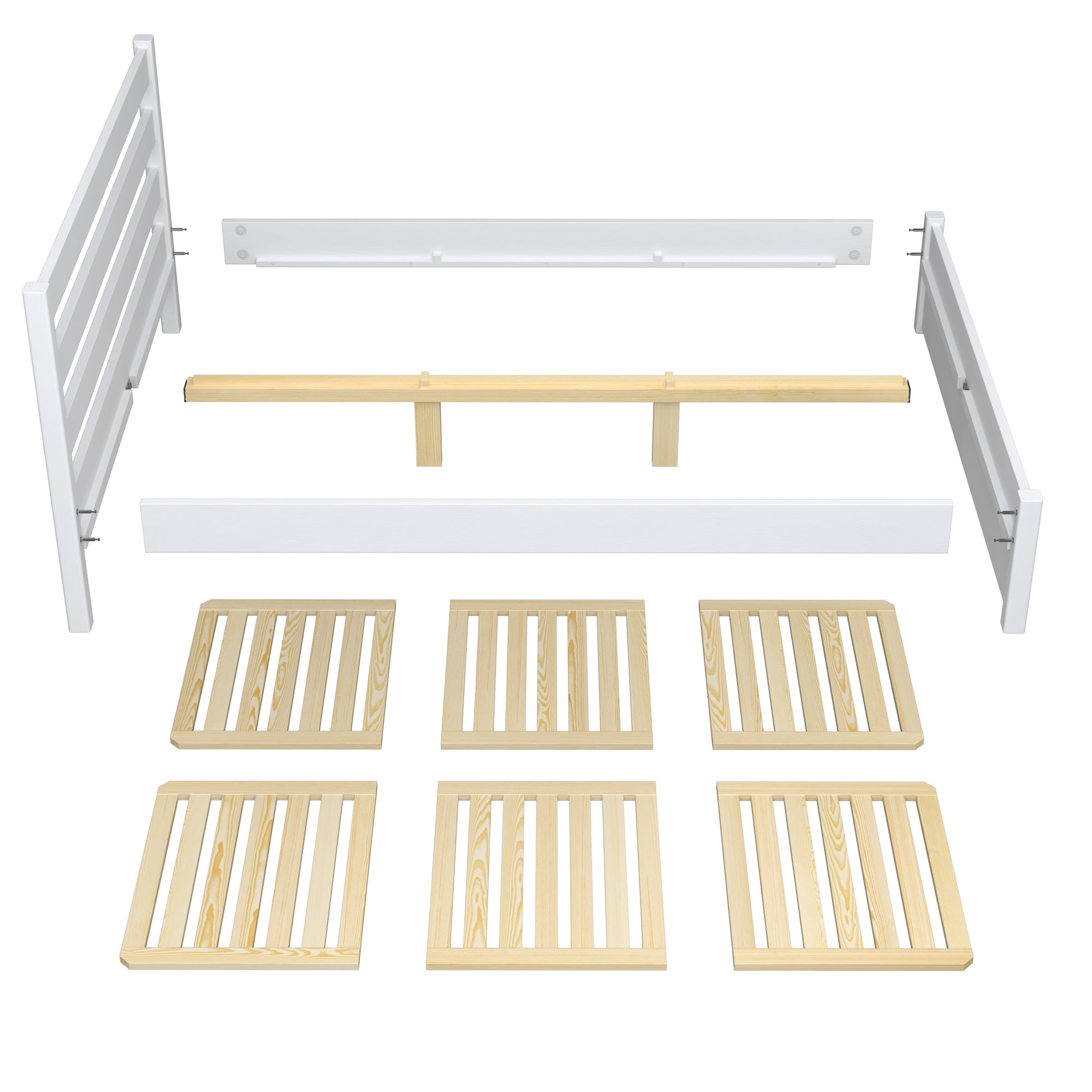 Double bed with drawer black with oak made of wood – side view, Nizio