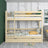 Clear Pine Bunk Bed with Mattress Drawer – Safety Rail, Wooden, Nizio Home