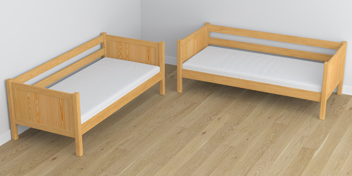 Natural Pine Wooden Bunk Bed – Interior of Mattress Drawer, Children’s Room