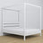 Letto matrimoniale bianco con baldacchino – cornice decorativa in legno, scandi