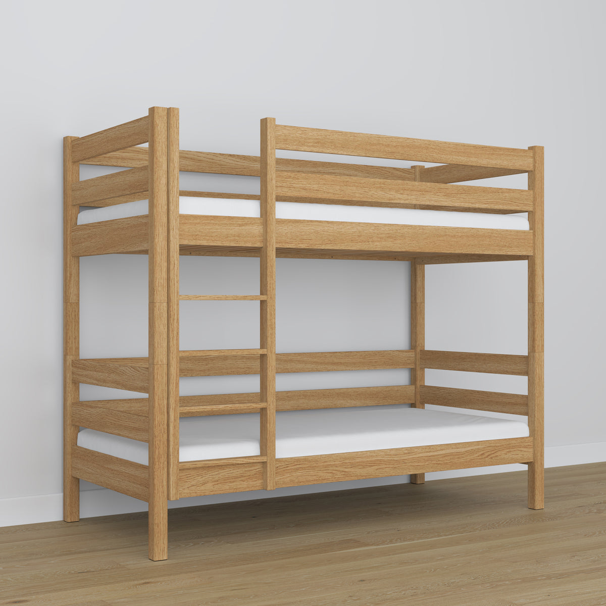 Natural Oak Oak Bunk Bed – Side View, Nizio Home