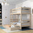 Letto a castello con cassetto in rovere sbiancata – stanza per bambini, legno massello, scandi