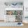 Letto bianco a soppalco con legno massello in minimalistam nella stanza per ragazzi