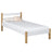 Single wooden bed white-oak – children’s room, solid wood, scandi style