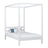 Wooden white canopy bed – close-up of canopy and headboard