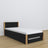 Wooden bed with mattress drawer black-oak – child’s room arrangement