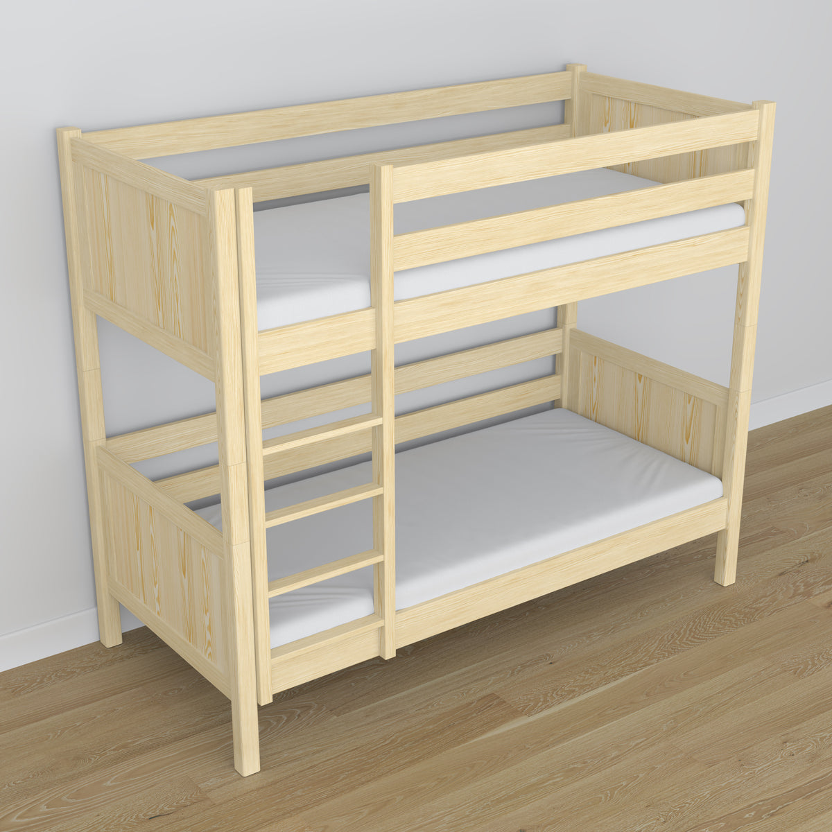 Clear Pine Bunk Bed in Children’s Room – Scandi Arrangement, Wooden
