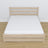 Letto matrimoniale con cassetto in rovere sbiancata – vista diagonale, camera da letto scandi