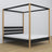 Double bed black and oak with canopy – decorative wooden frame, scandi