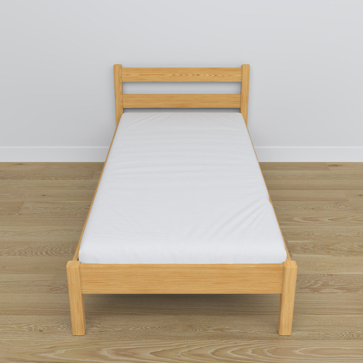 Natural pine bed made of wood – dimensions and diagram, Nizio Home