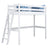 Letto a soppalco in legno bianco – stanza per bambini, legno massello, stile scandi