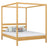 Double bed with canopy natural pine – wooden frame and slats, Nizio