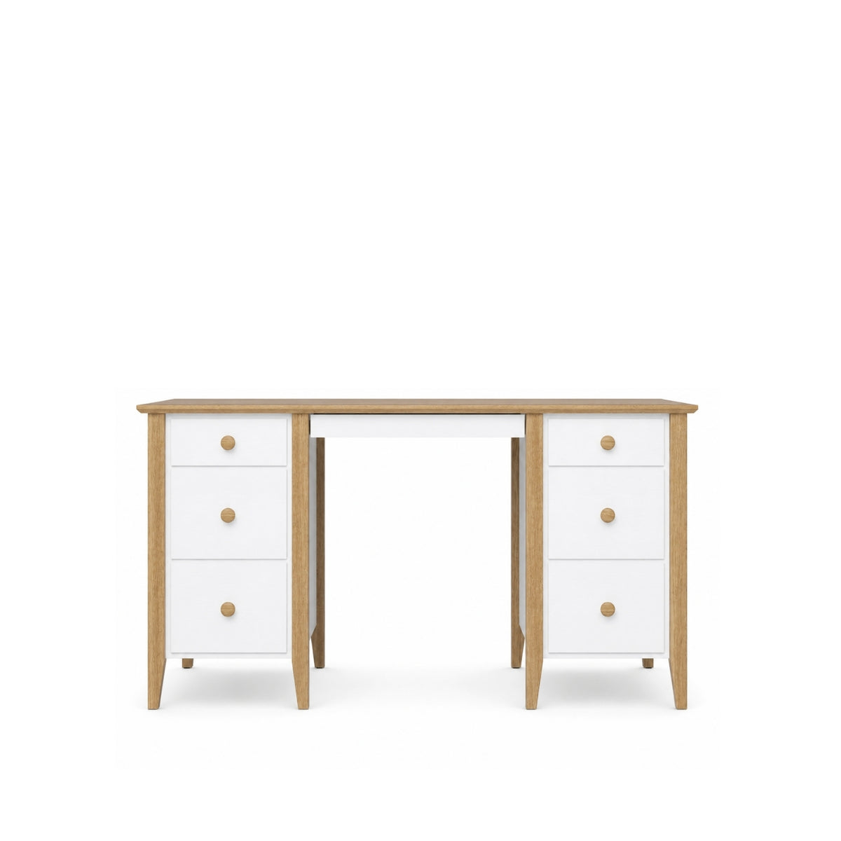 Scrivania in legno 6S Scandi bianco / rovere naturale