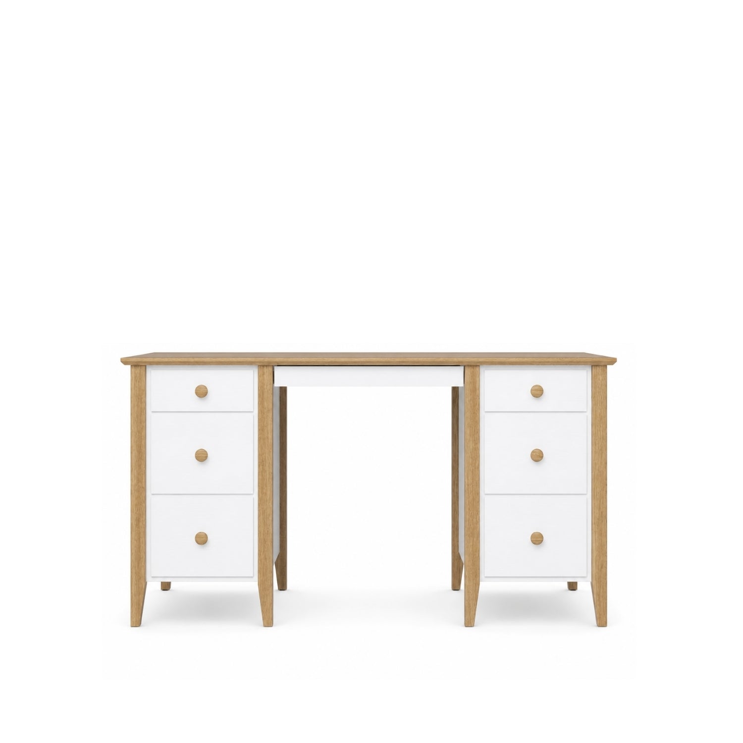Scrivania in legno 6S Scandi bianco / rovere naturale