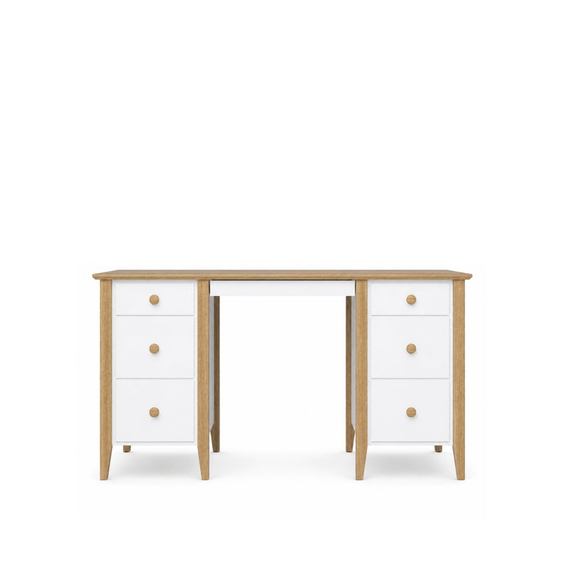 Scrivania in legno 6S Scandi bianco / rovere naturale