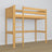 Natural Pine Wooden Loft Bed – Free Space Under the Sleeping Area, Nizio