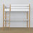 Loft bed white/oak wooden – top view of the sleeping area, Nizio