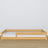 Low Bed Natural Pine – Wooden Headboard, Close-up of Wood Quality