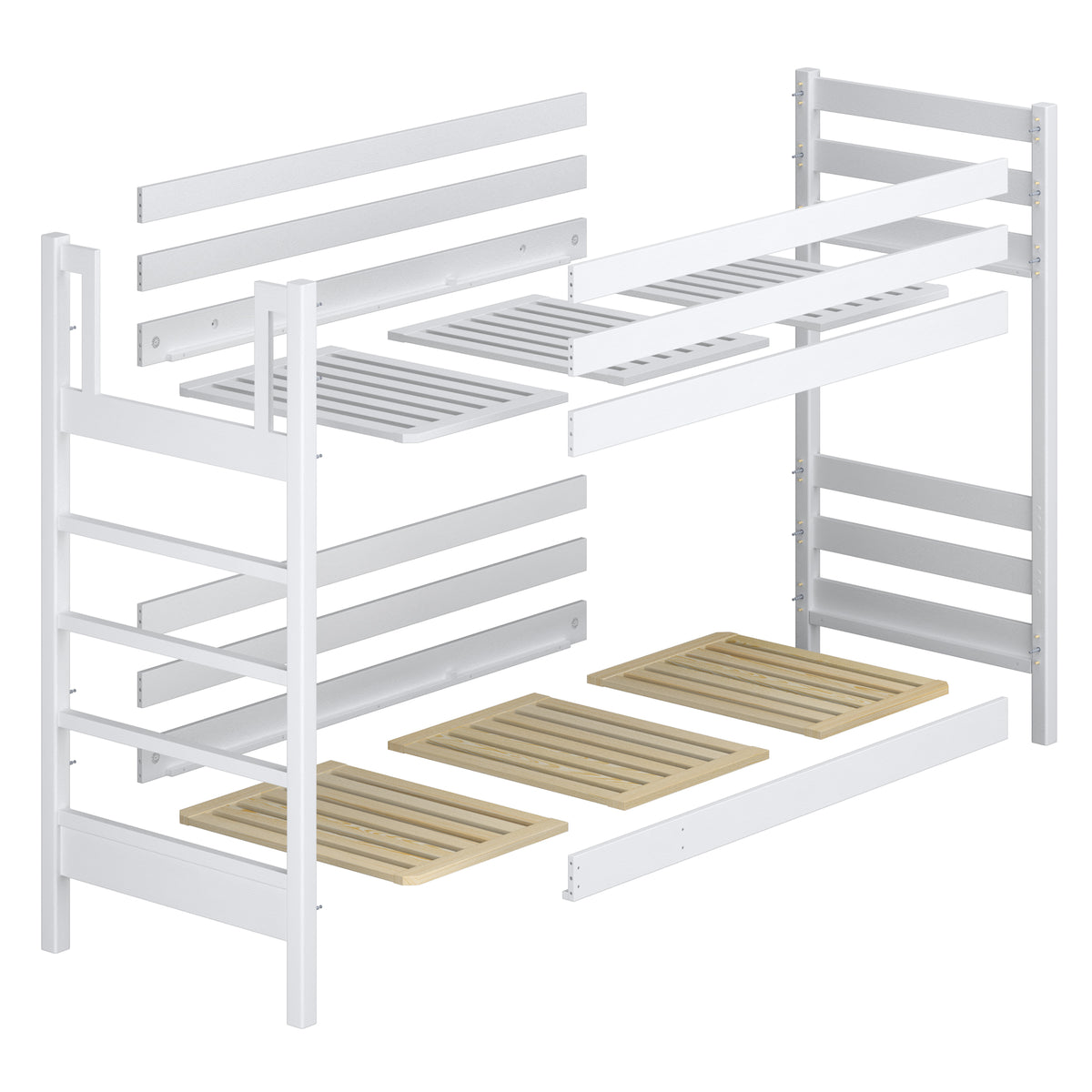 Grey Bunk Bed – Wooden Joinery Joints, Close-up, Nizio Home