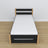 Black and Oak Bed with Mattress Drawer – Side View, Wooden, Nizio Home
