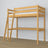 Natural Pine Wooden Loft Bed with Desk – Frame and Slats, Nizio