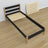Bed with mattress drawer black-oak made of wood – dimensions, Nizio