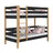 Black and Oak Wooden Bunk Bed – Children’s Room, Solid Wood, Scandinavian Style