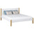 Letto matrimoniale in legno bianco-quercia – della camera da lettoa, legno massello, stile scandinavo